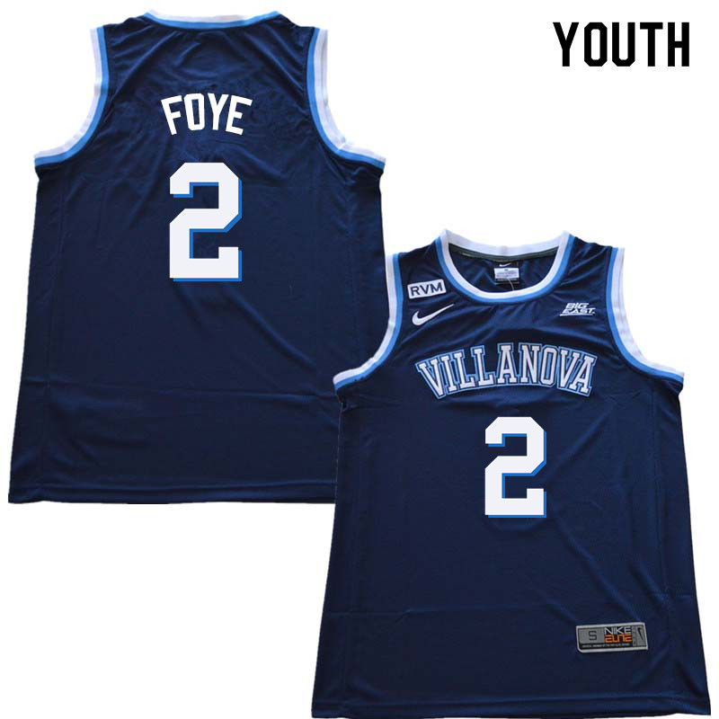 2018 Youth #2 Randy Foye Willanova Wildcats College Basketball Jerseys Sale-Navy